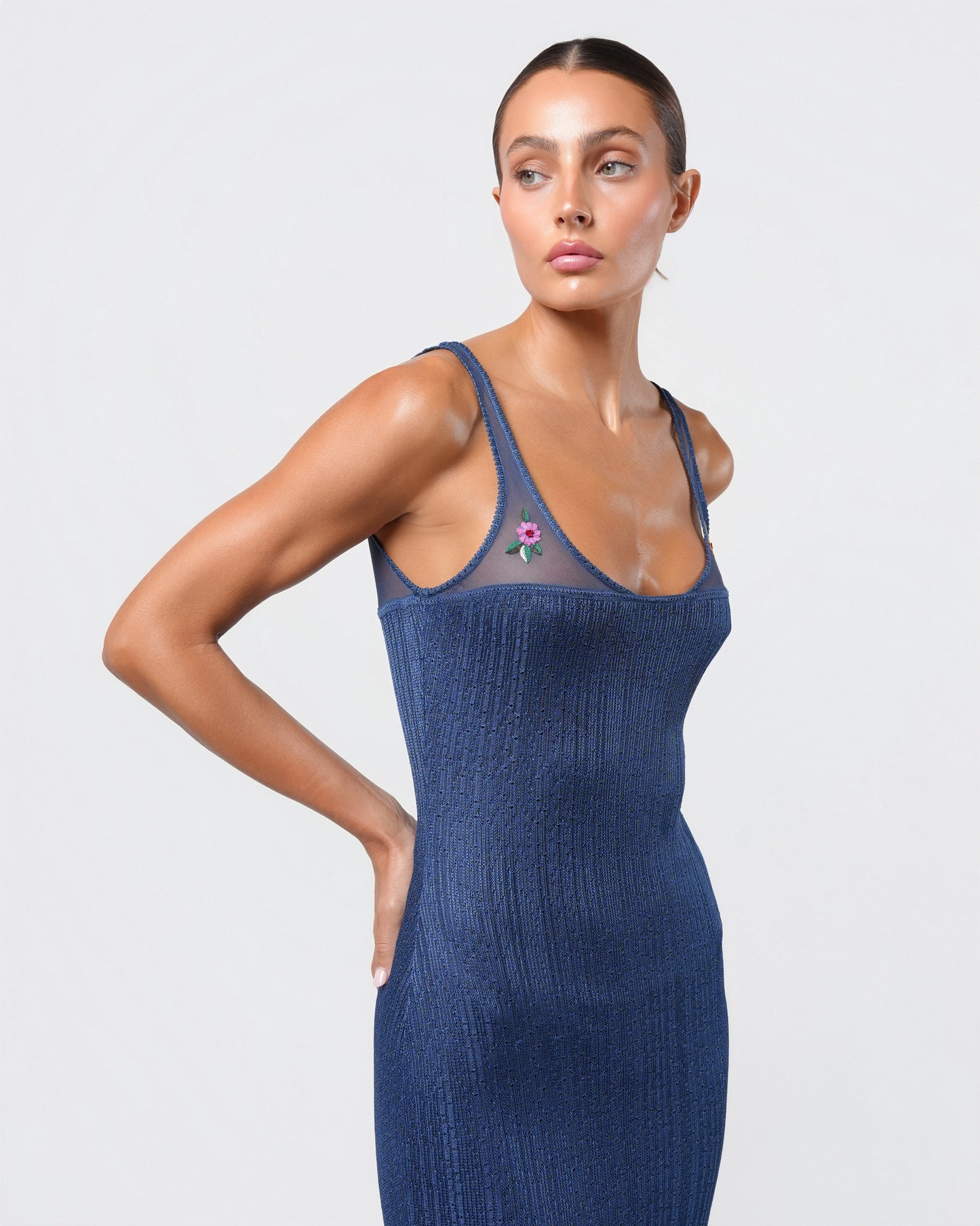 FW 2001 Knit Embroidered Gown