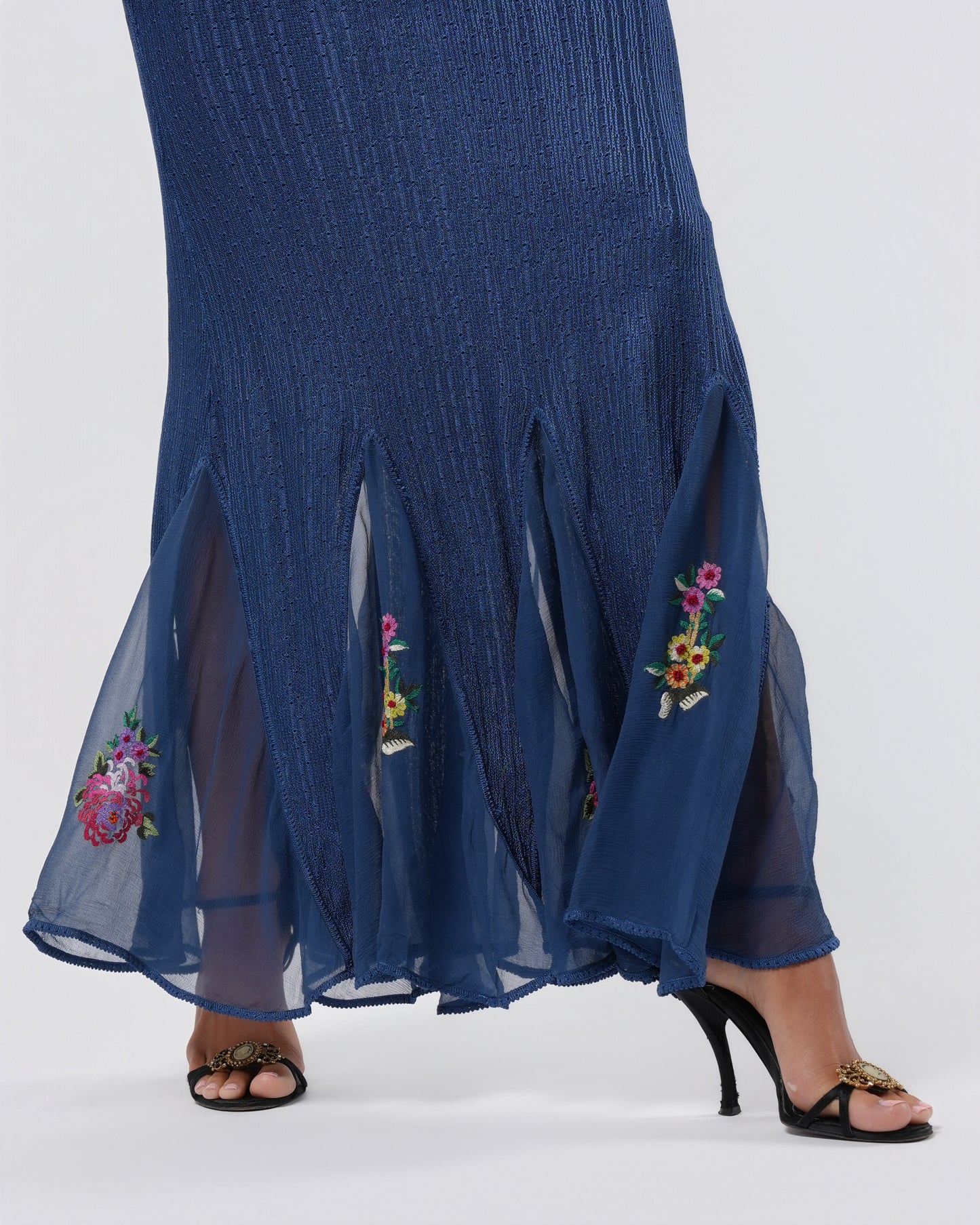 FW 2001 Knit Embroidered Gown