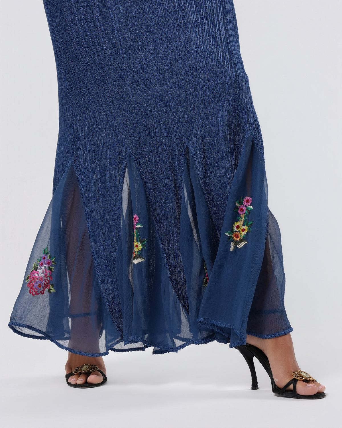 FW 2001 Knit Embroidered Gown