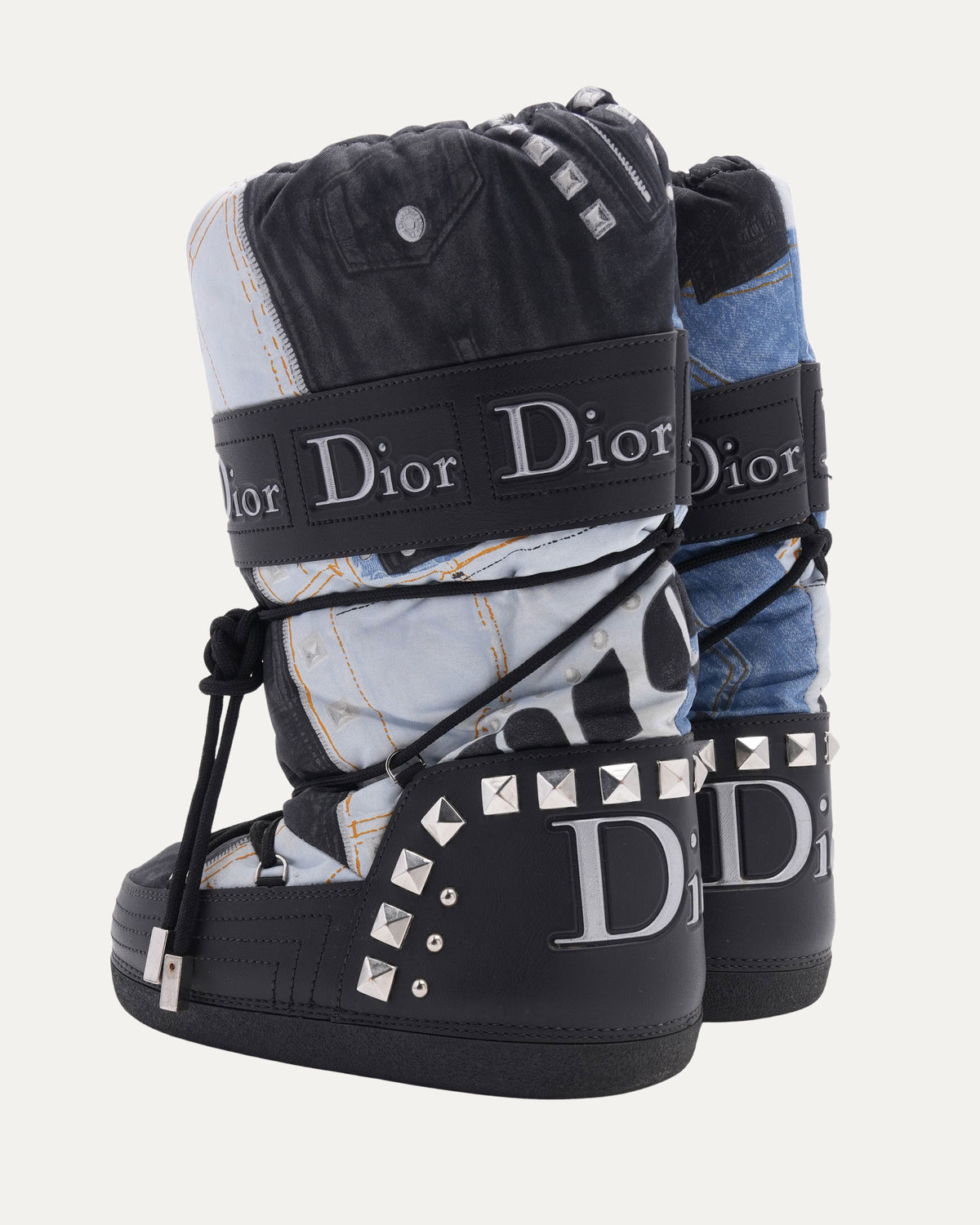 Galliano Era Trompe L'oeil "Denim" Snow Boots