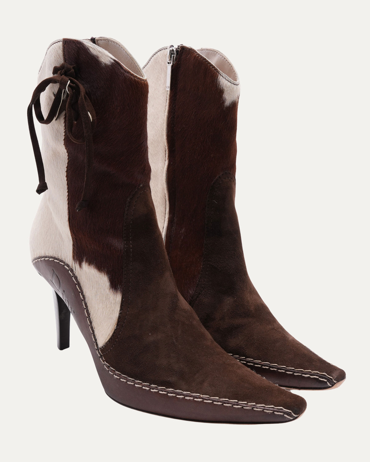 Galliano Era Calf Hair Logo Boots