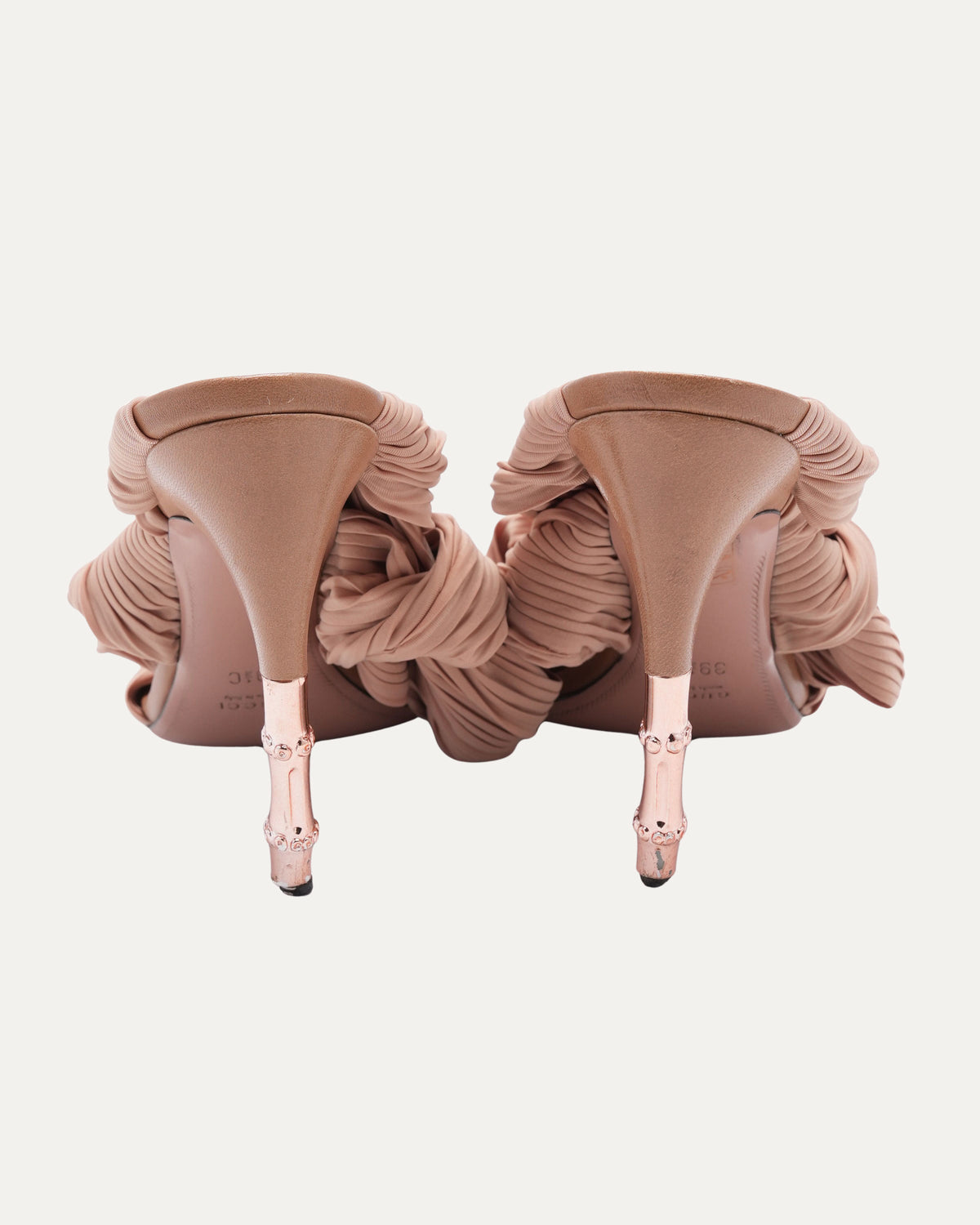 SS 2004 Plisse Stretch Satin Bamboo Heel Shoes