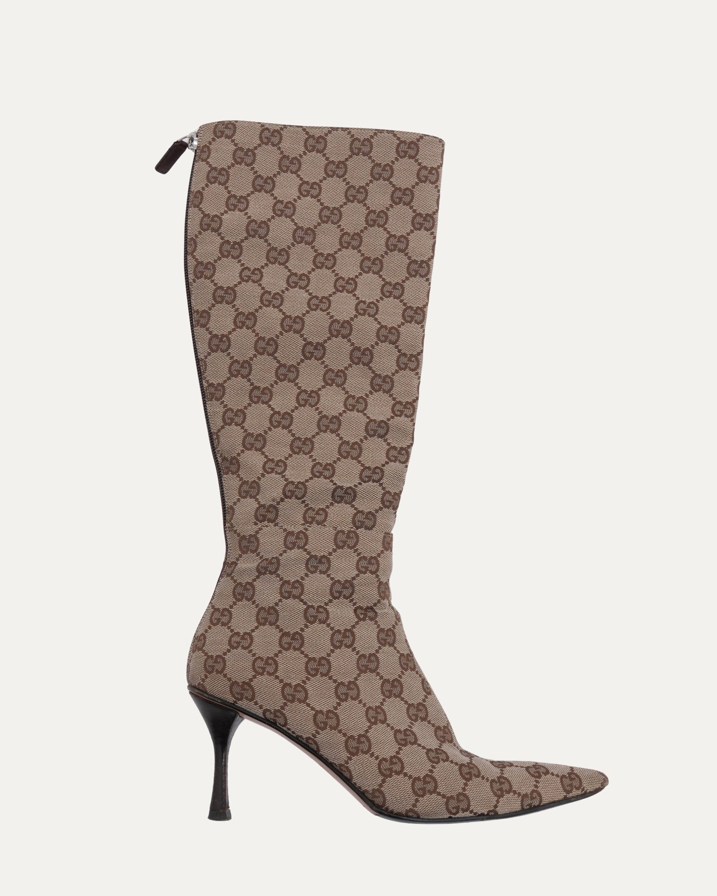 Tom Ford Era Monogram Canvas Stiletto Boots