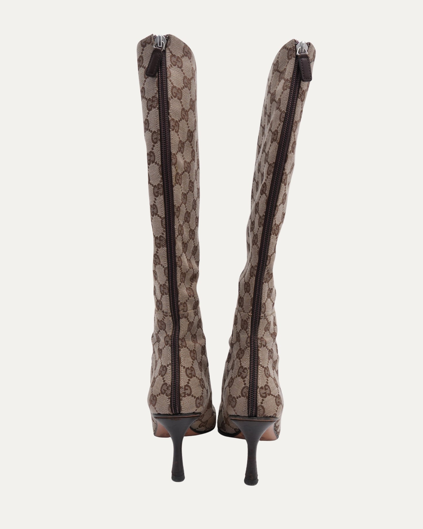 Tom Ford Era Monogram Canvas Stiletto Boots
