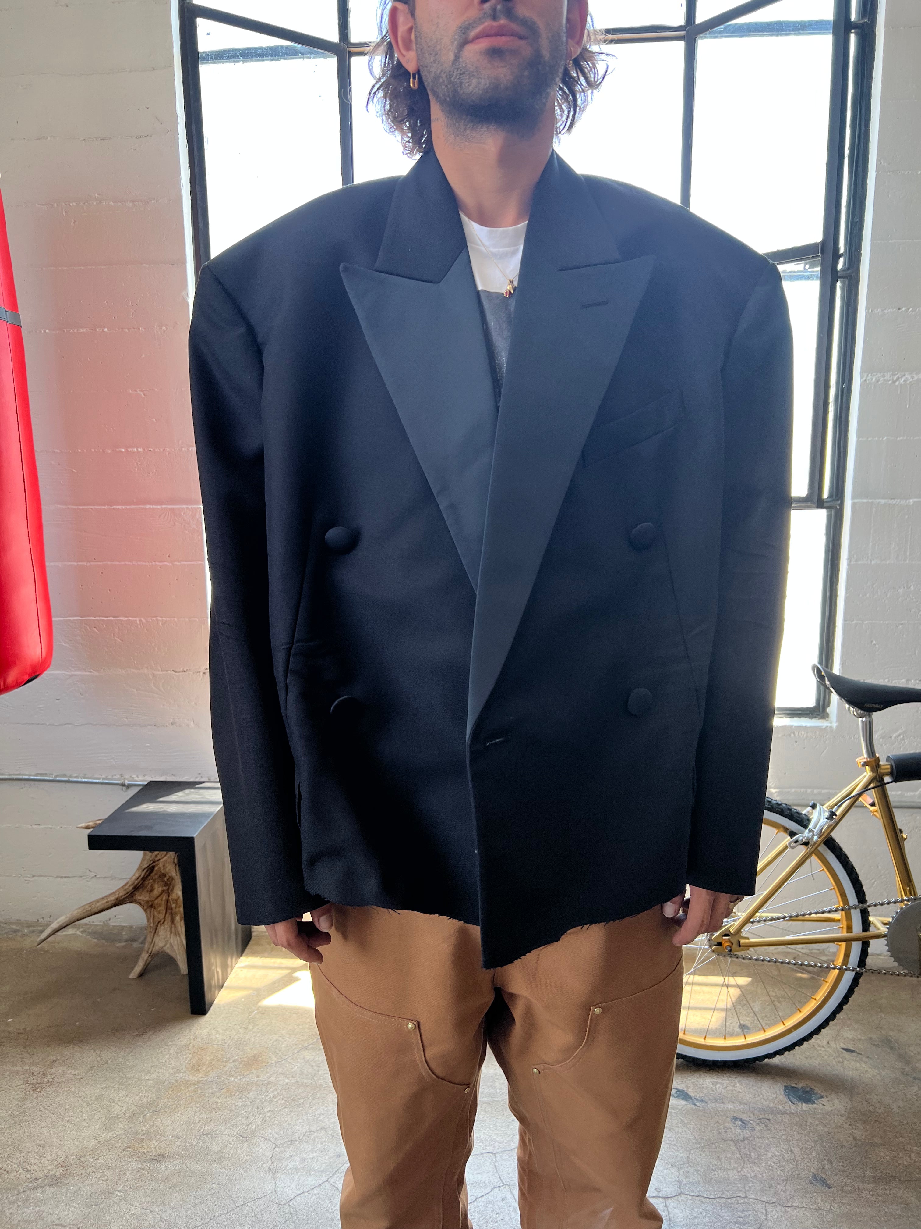 Eveningwear Raw Hem Tuxedo Blazer