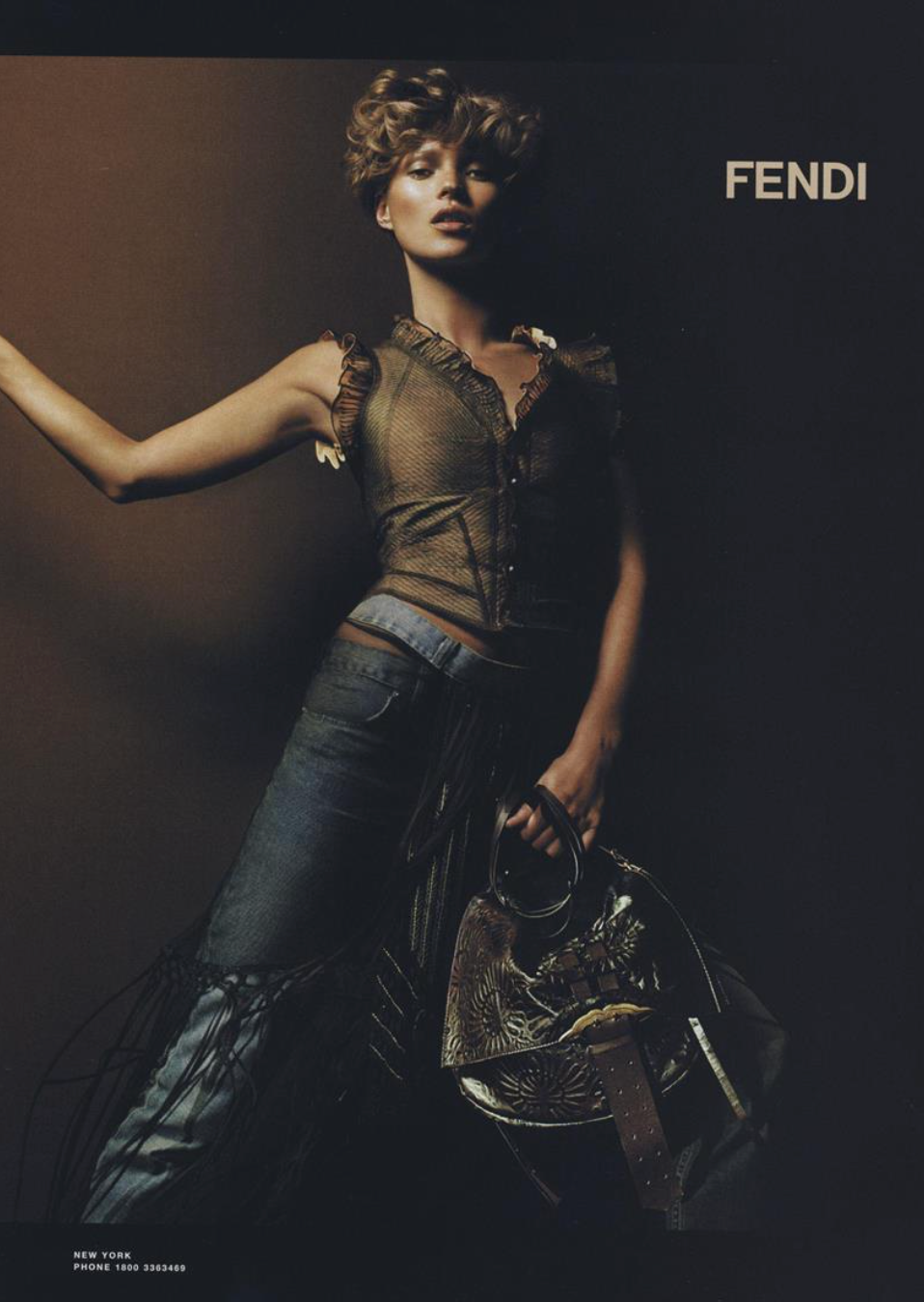SS 2002 Mesh Skirt With Beaded Leather Detail
