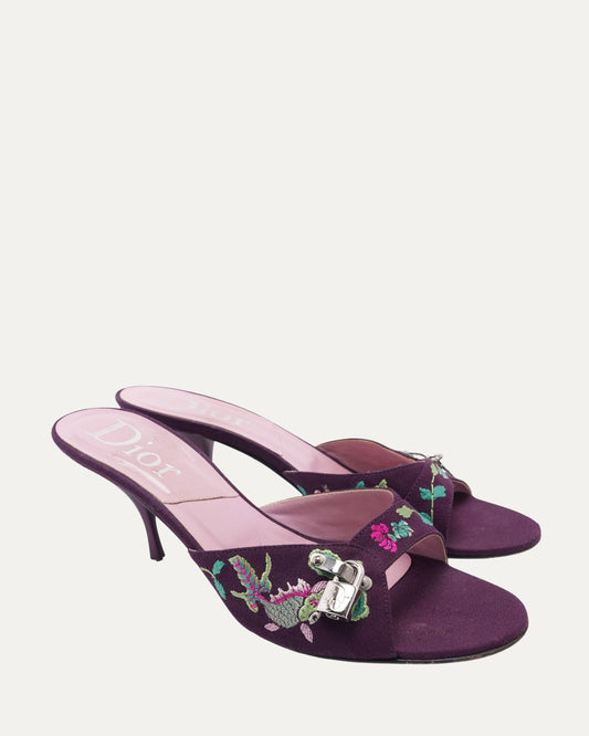 FW 2003 Purple "Koi" Lock and Key Heels