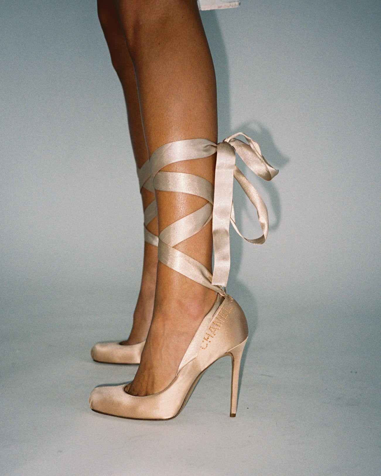 c. 2002 Satin Ballerina Wrap Heels
