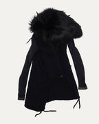 Rick Owens Fur Detail Silver Embellished Sweater