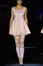 SS 1994 Crushed Silk Beaded Runway Mini Dress