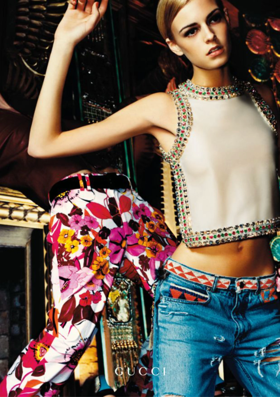 Tom Ford SS 1999 Beaded Light Wash Jeans