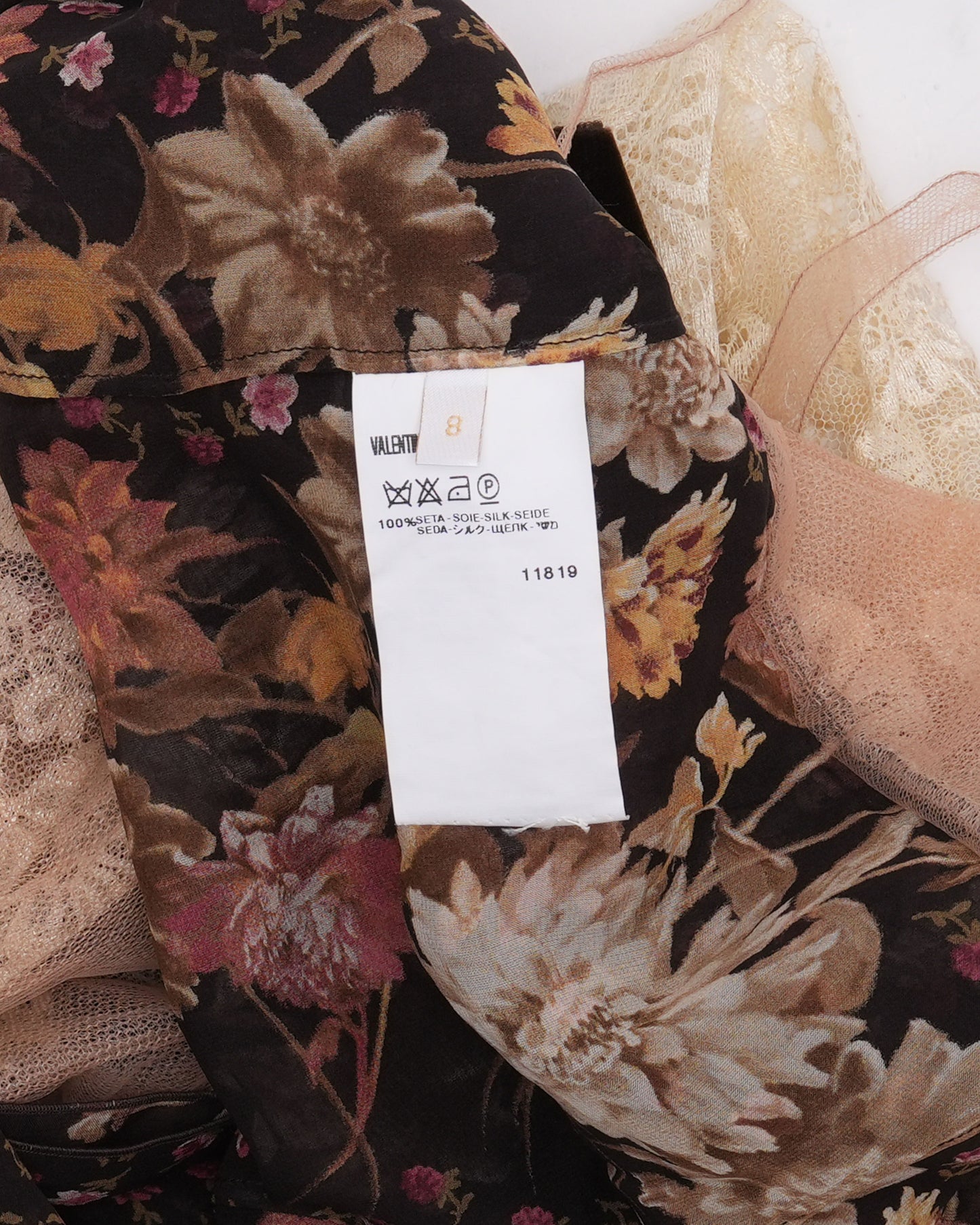 Floral Top With Watteau Lace Detail