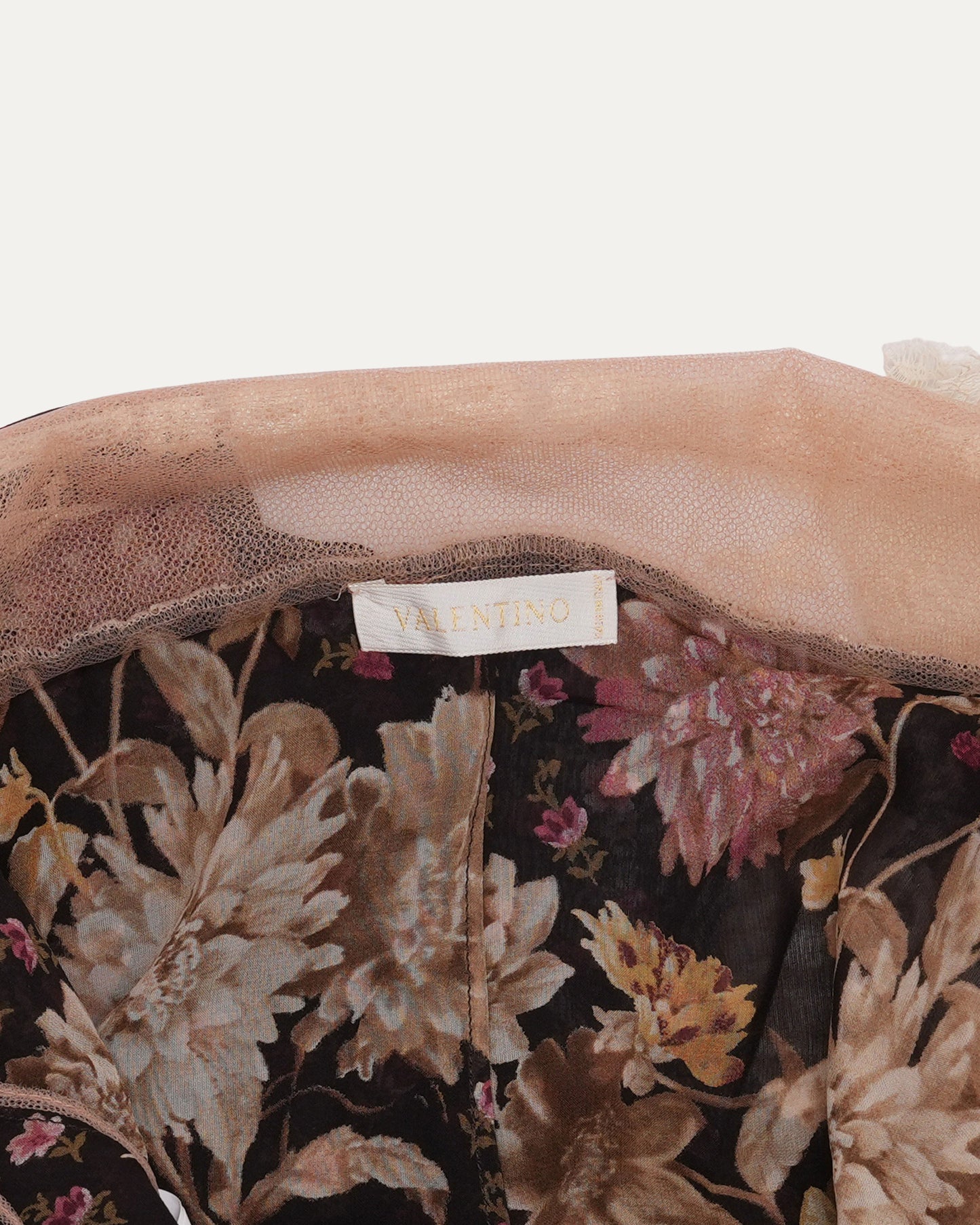 Floral Top With Watteau Lace Detail