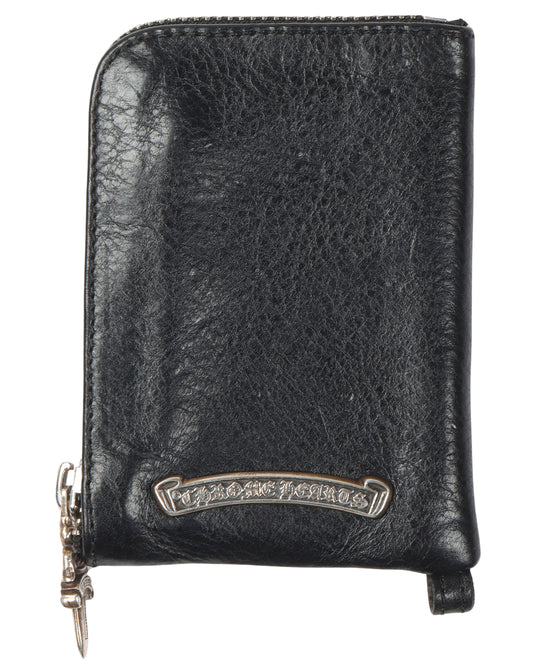 Leather Cross Patch Zip Wallet