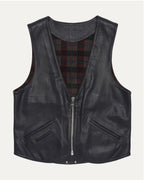 Silver Embellished Plus Cross Patch Leather Vest