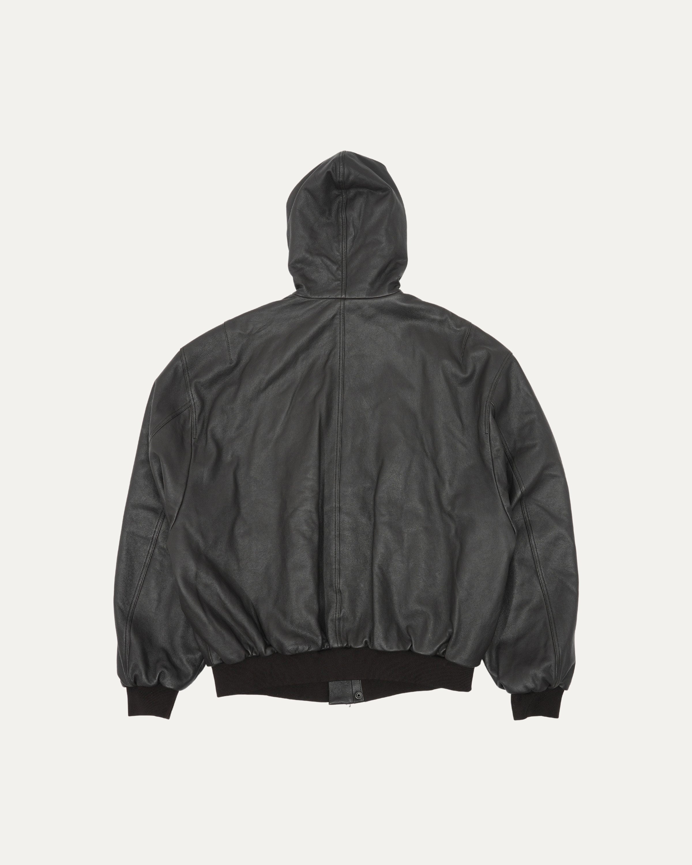 Sporty B Taxi Leather Hooded Jacket