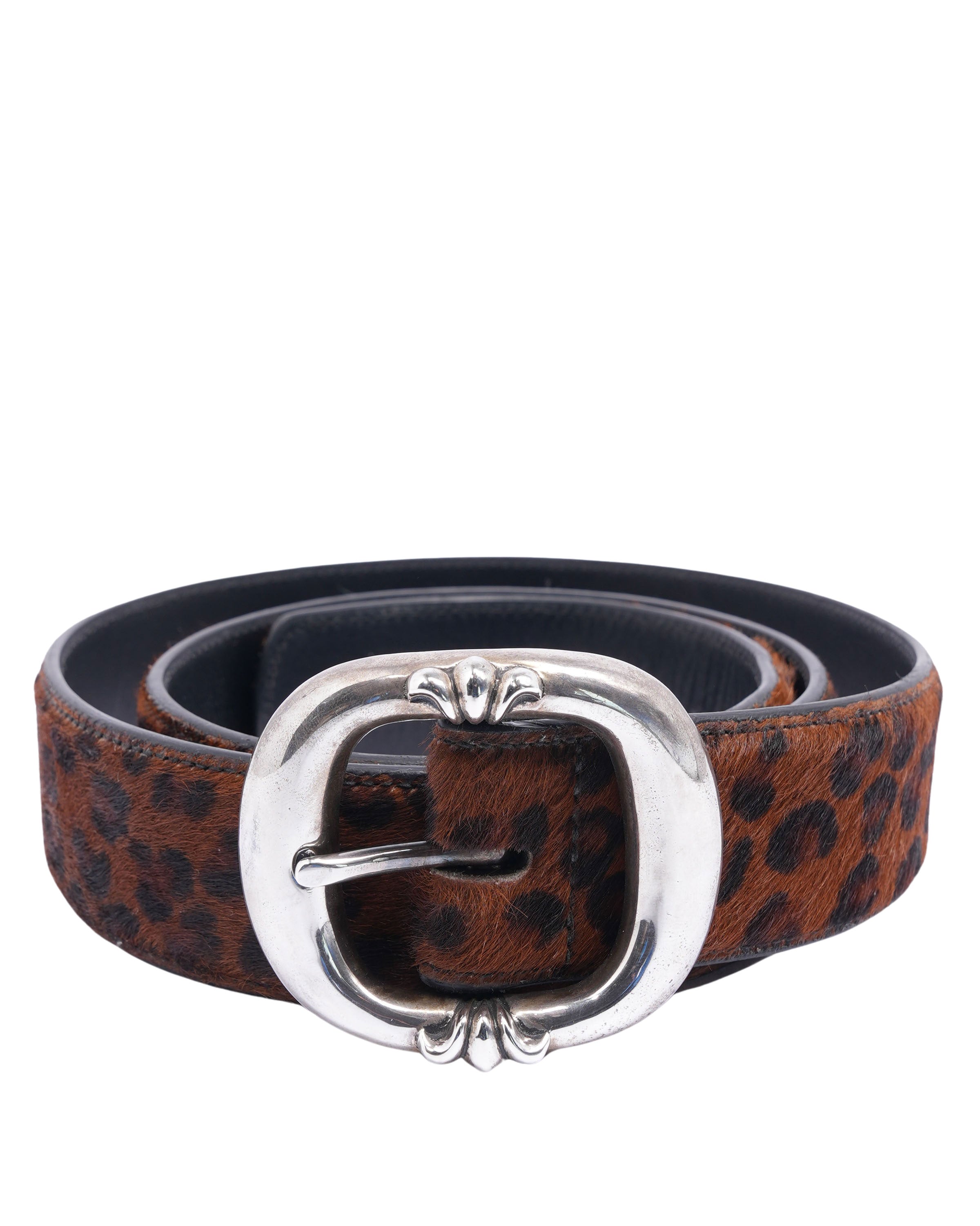 Pony Hair Leopard Gunslinger Belt