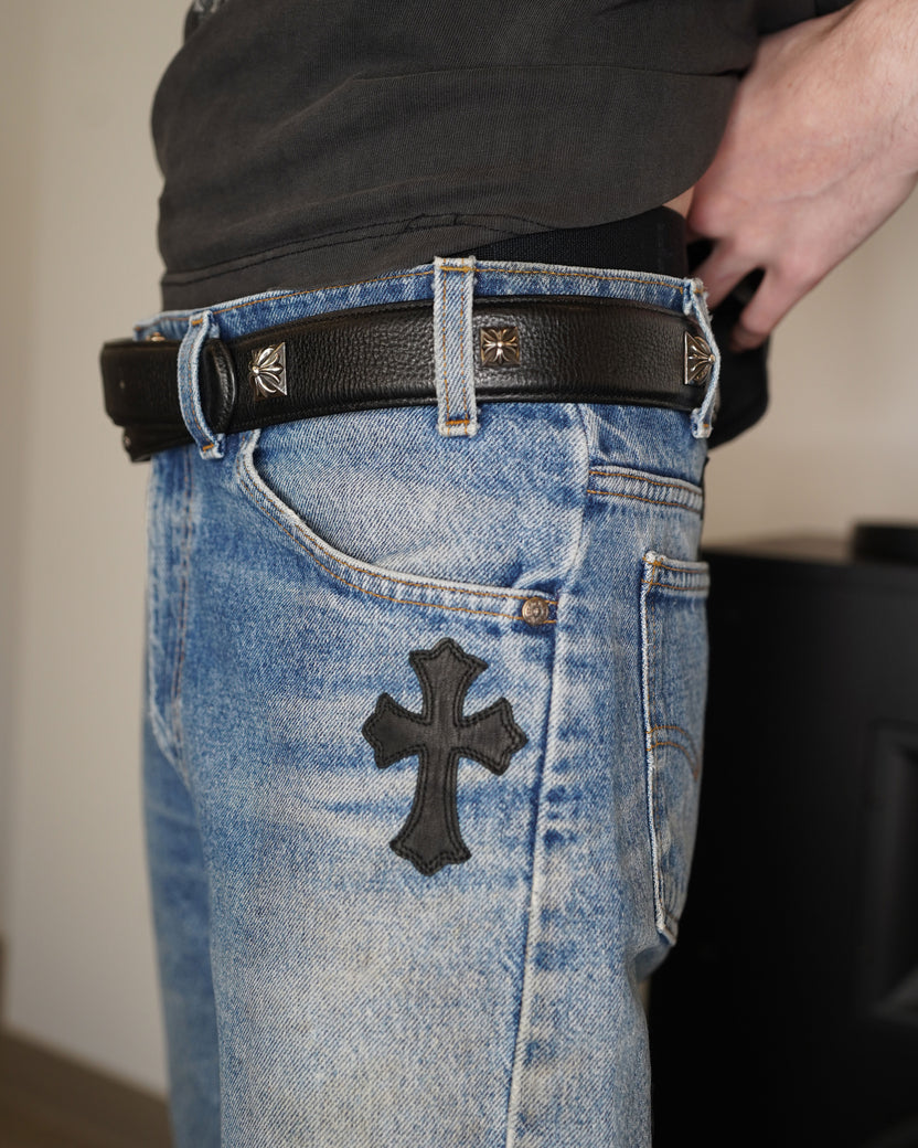 Studded Leather Punk Belt Strap (No Buckle)