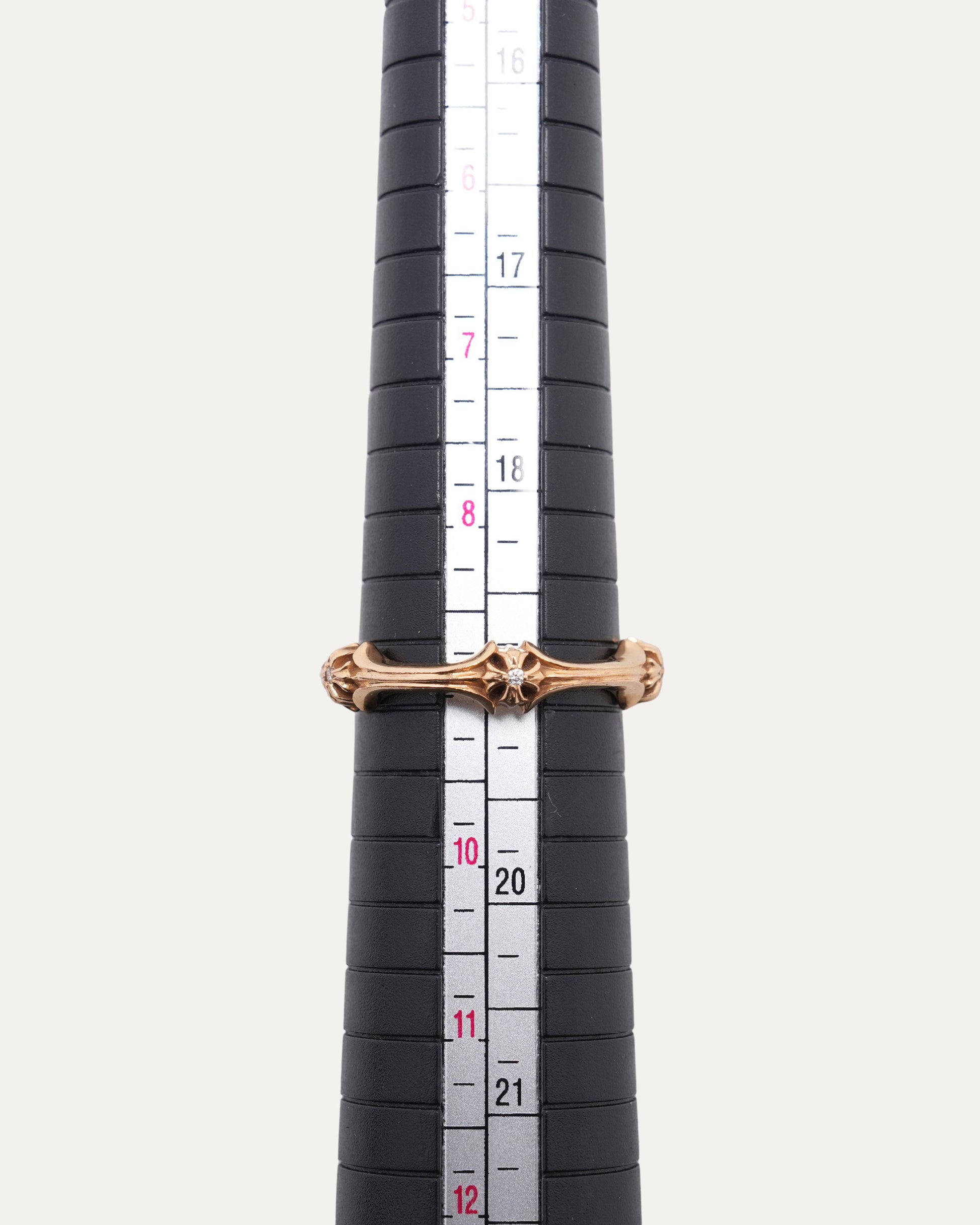 Diamond and Gold Cross Bone Ring