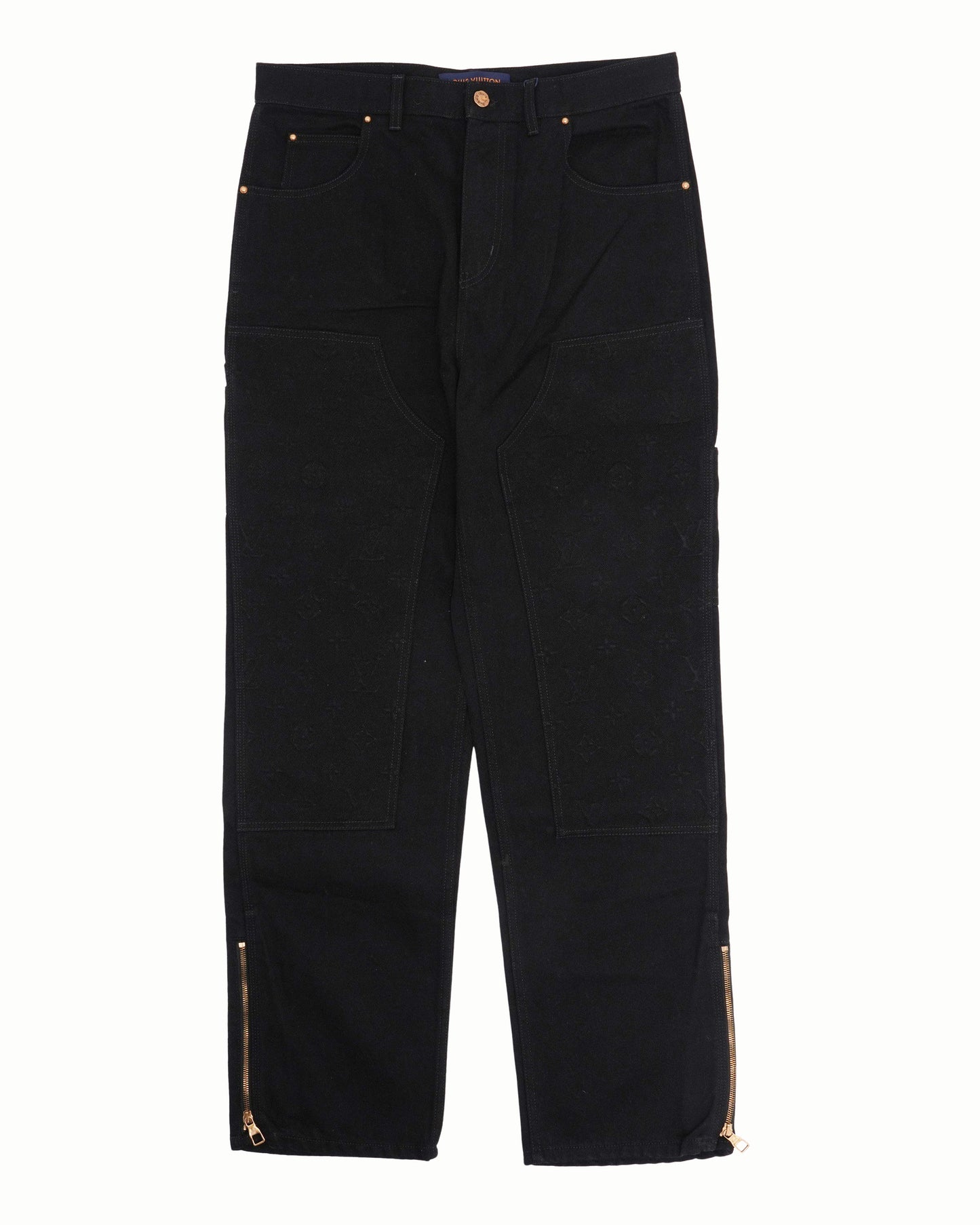 Monogram Embossed Double Knee Carpenter Pants