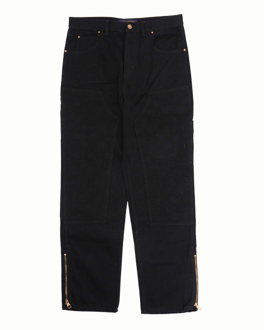 Monogram Embossed Double Knee Carpenter Pants