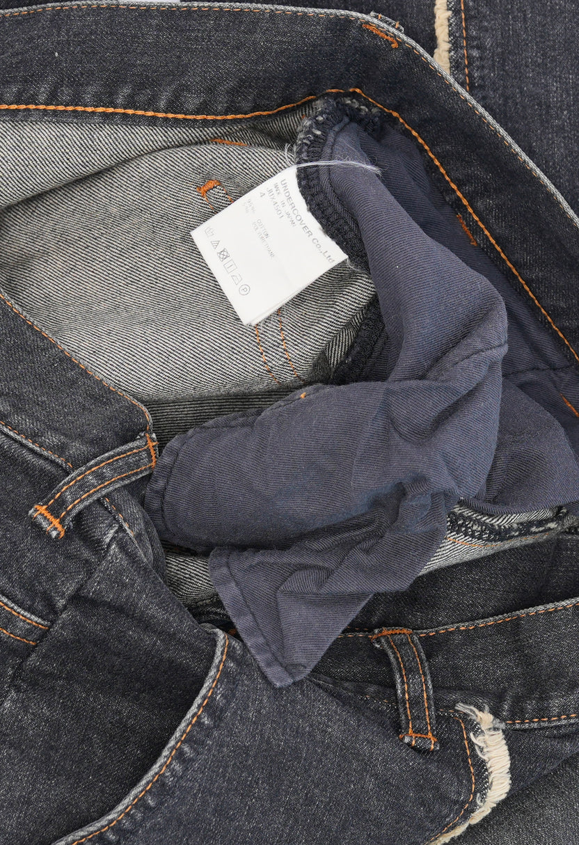 Reconstructed Raw Centre Seam Denim Jeans