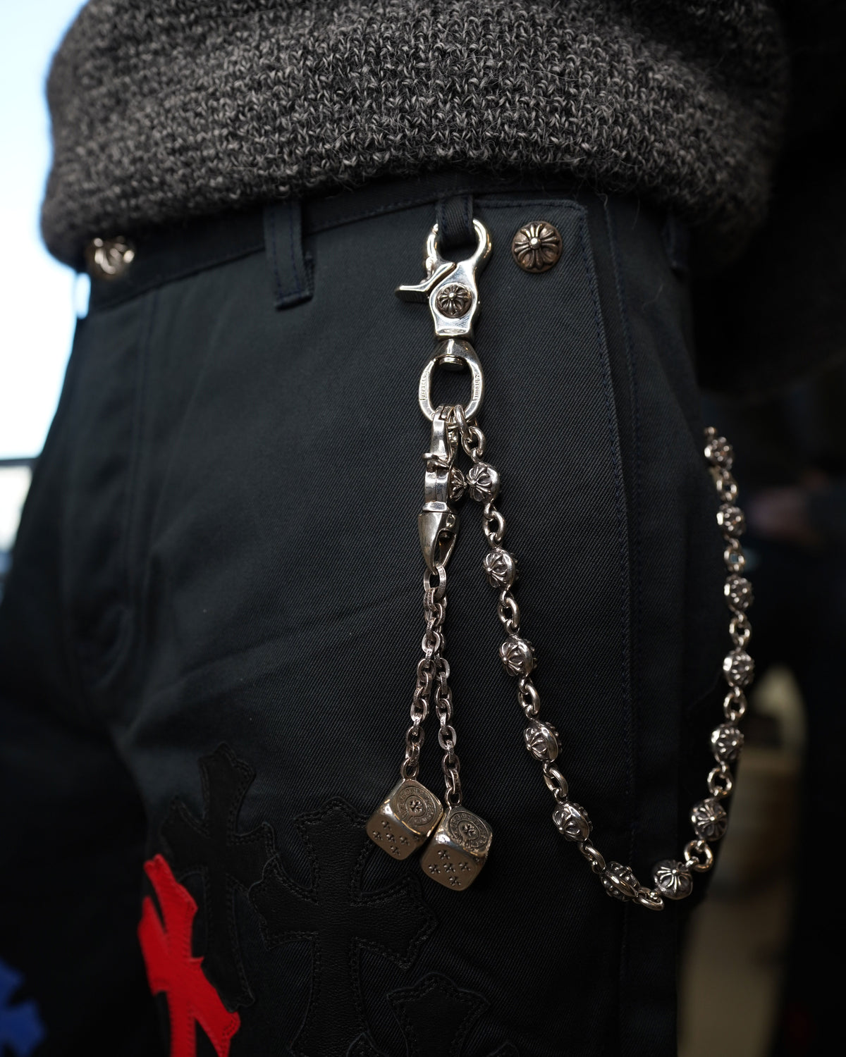 Silver Dice Keychain Clip
