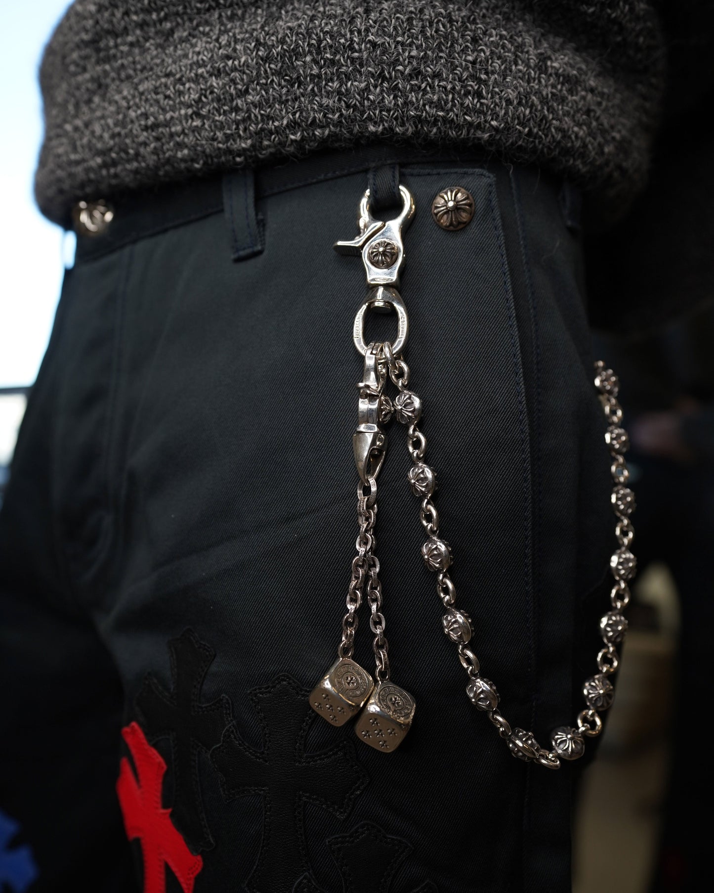 Silver Dice Keychain Clip
