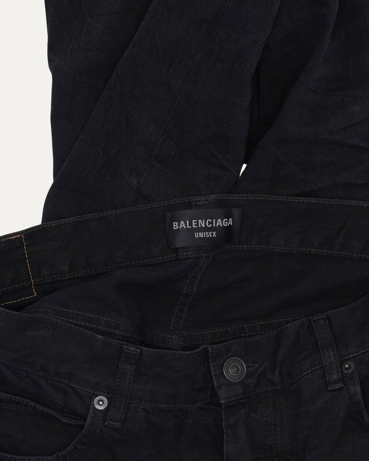 Wrinkle Effect Flare Jeans