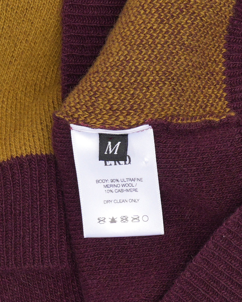 Wool-Cashmere Blend Check Sweater