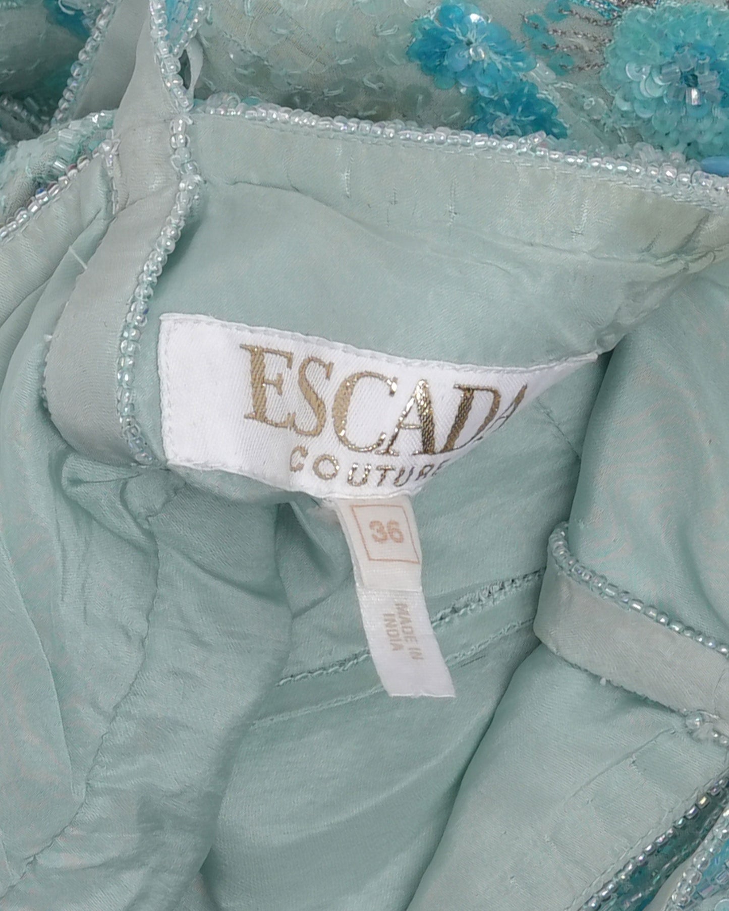 SS 2000 Couture Runway Beaded Gown with Boa