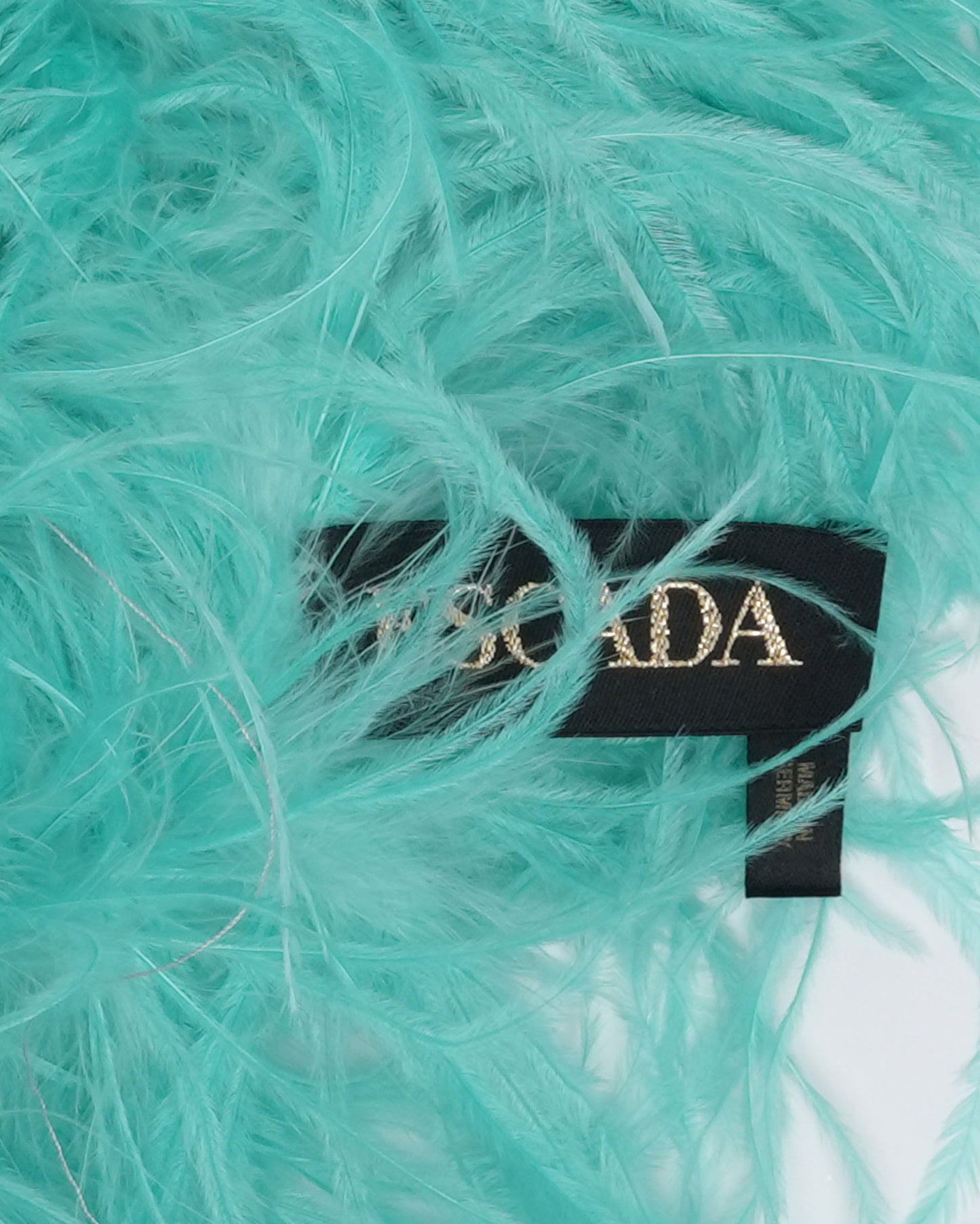 SS 2000 Couture Runway Beaded Gown with Boa