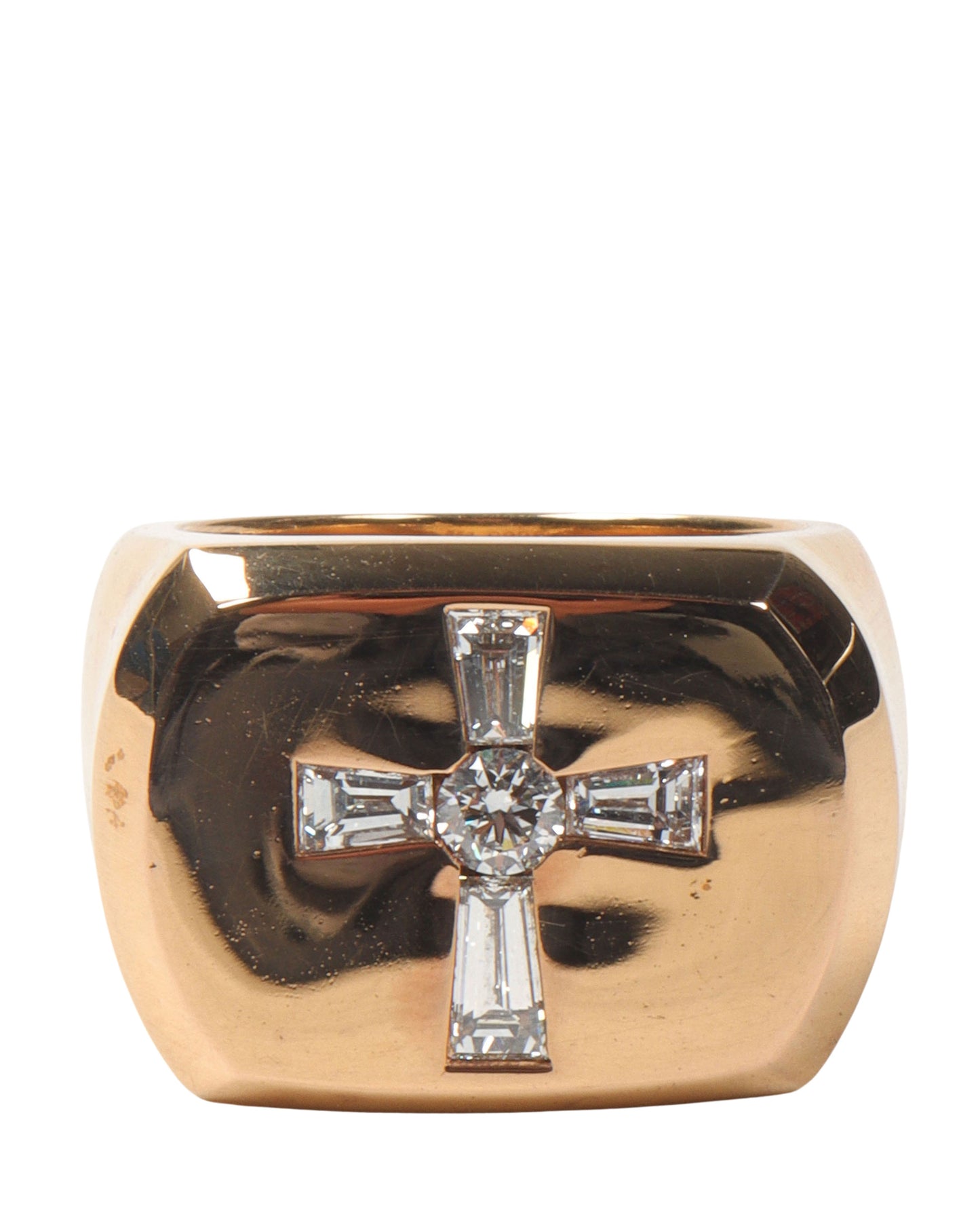 22k Gold & Diamond Cross Ring