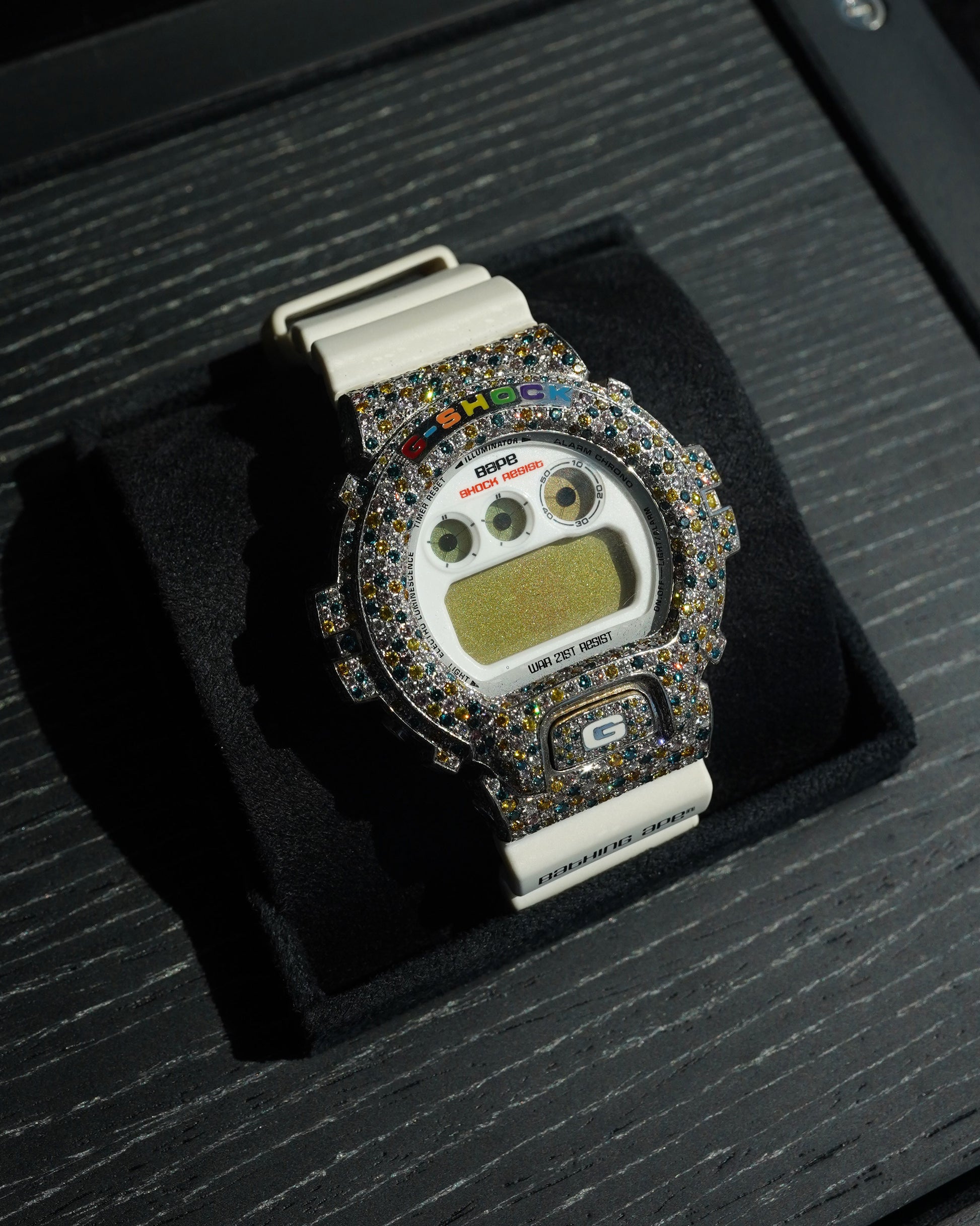 Bape 18k White Gold Casio G-Shock × Bape DW-6900 – Justin Reed