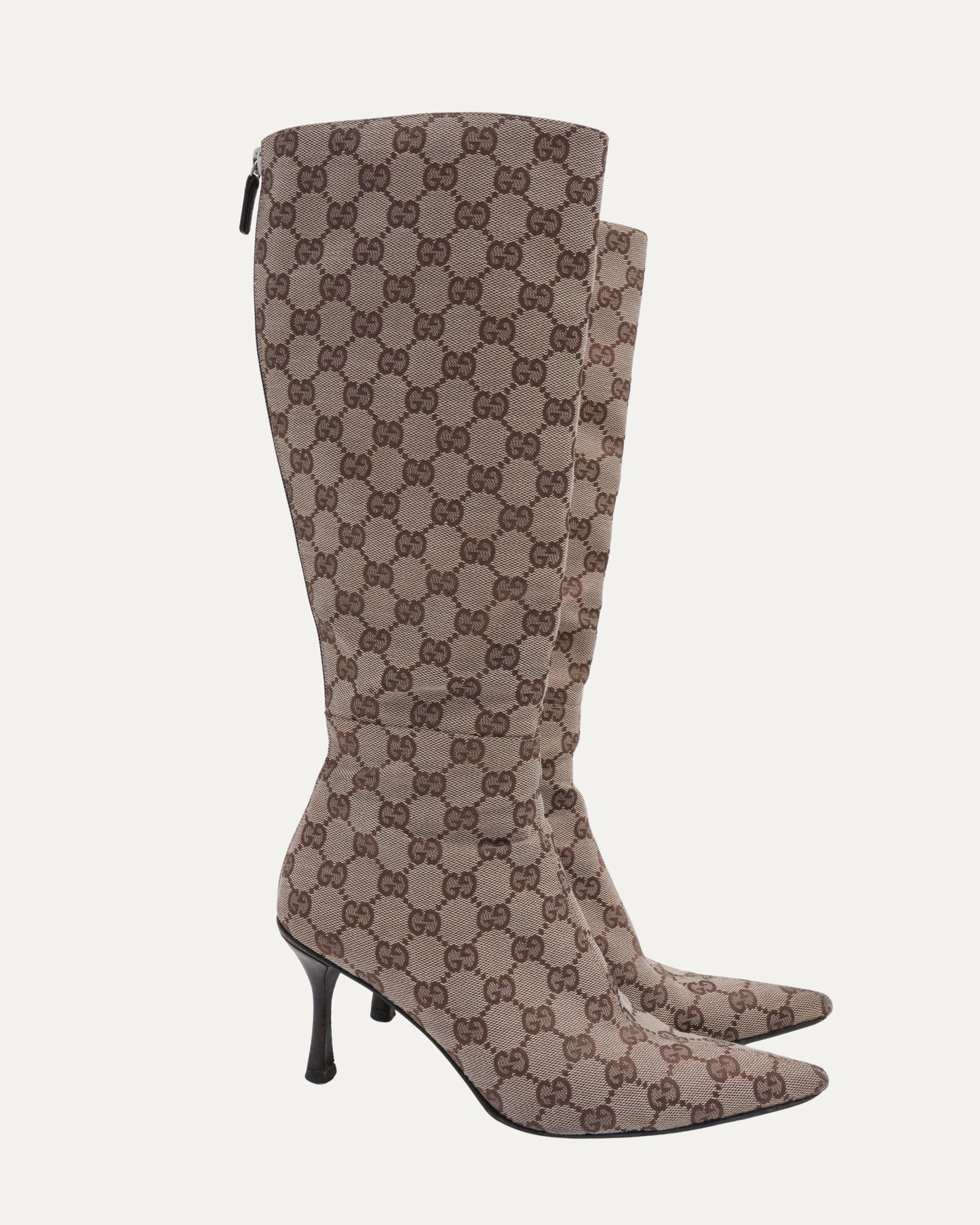Tom Ford Era Monogram Canvas Stiletto Boots