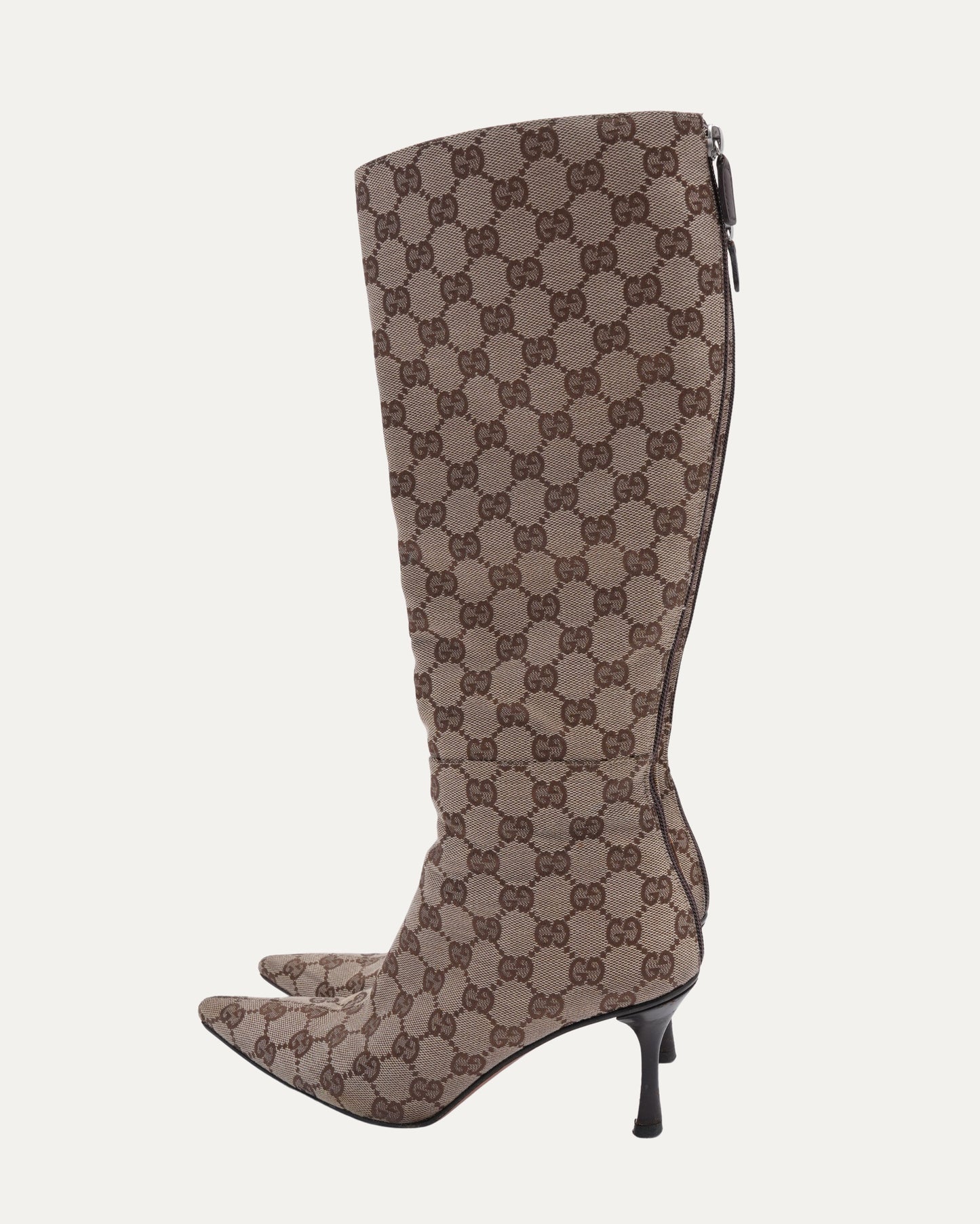 Tom Ford Era Monogram Canvas Stiletto Boots