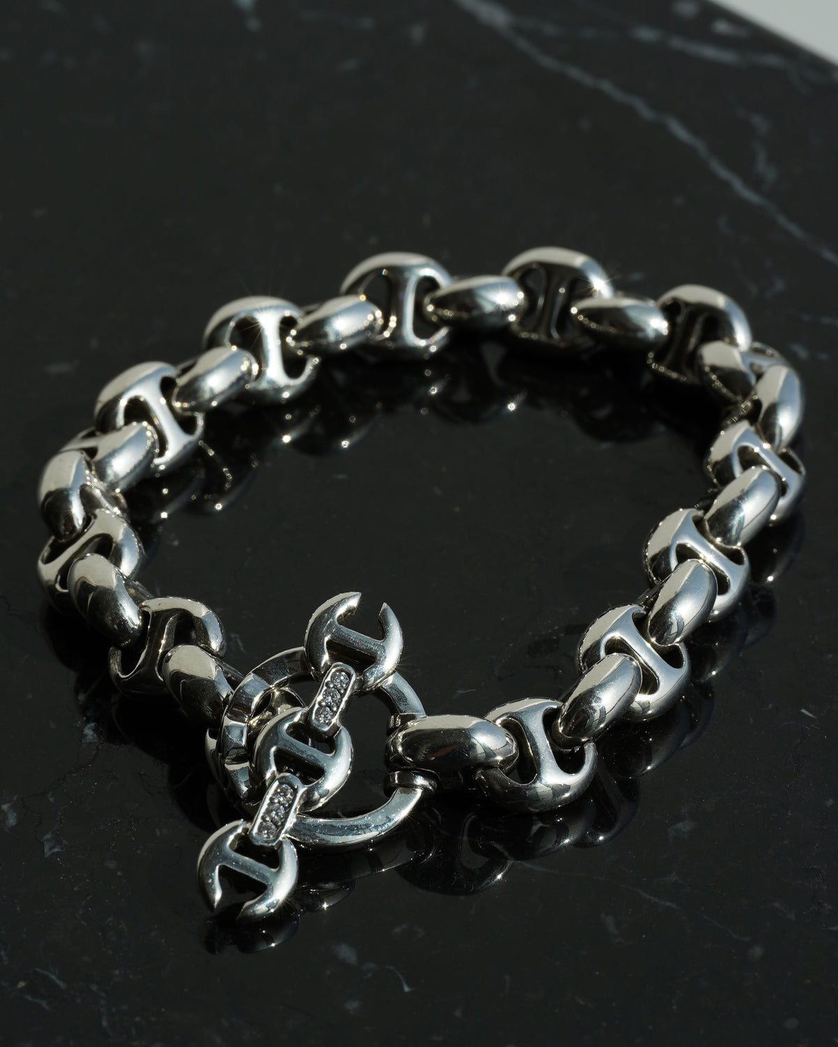 10MM Open-Link Bracelet with Diamonds