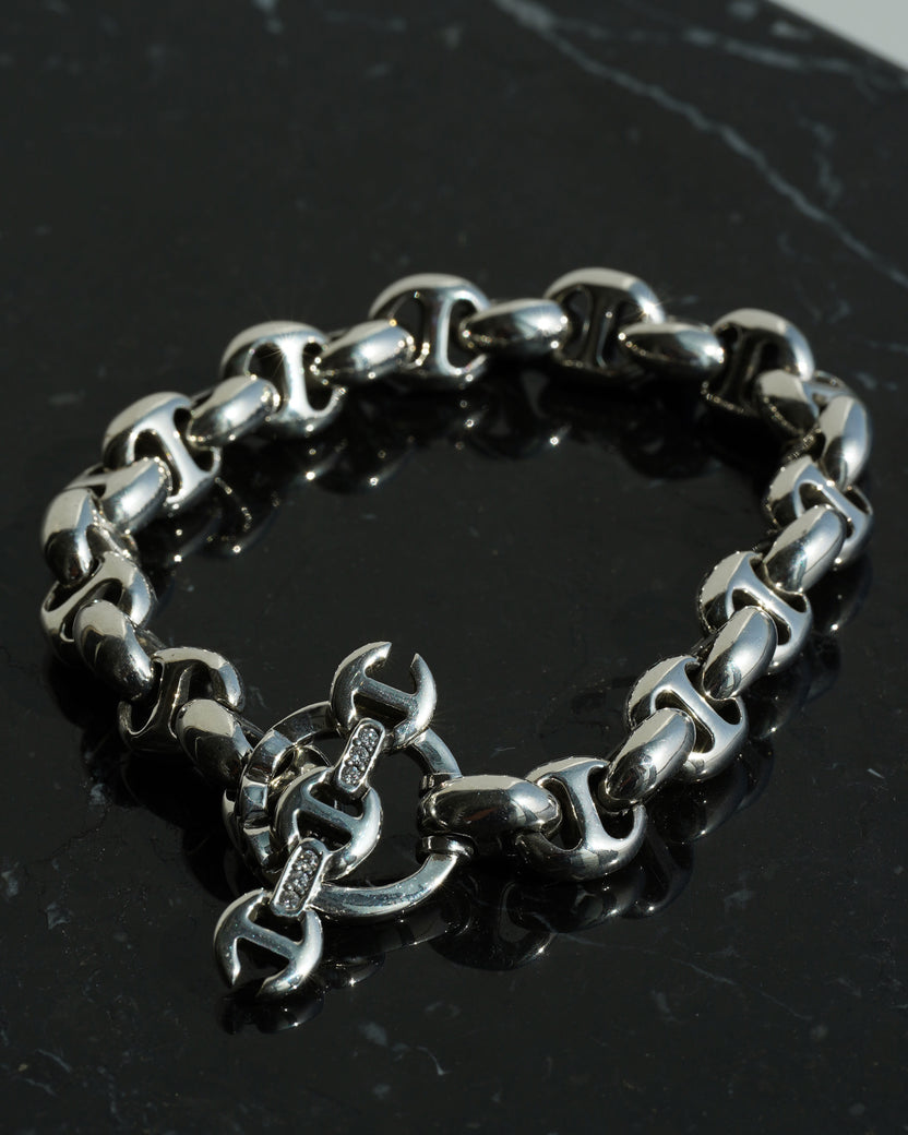 10MM Open-Link Bracelet w/ Diamond Toggle