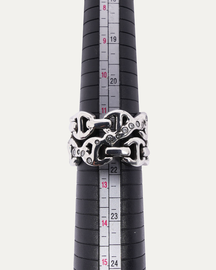 Sacred Melted Series Double Brute Tri-Link Ring w/ Diamonds