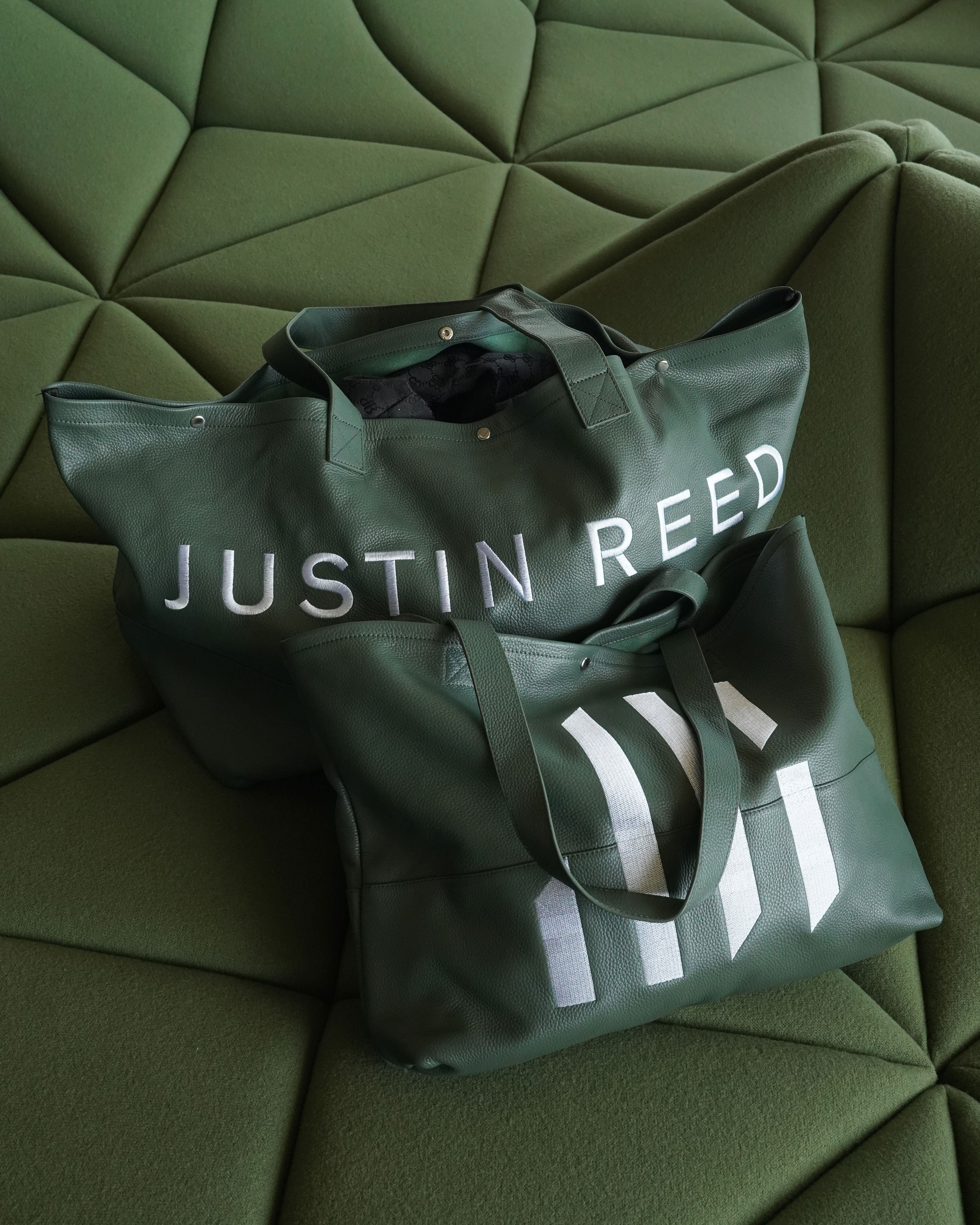 JR Logo XXL Embroidered Leather Tote Bag