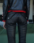Cross Patch Leather Bondage Pants