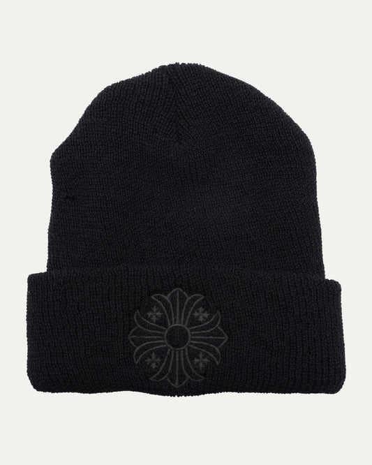 Tonal Plus Cross Embroidered Wool Beanie