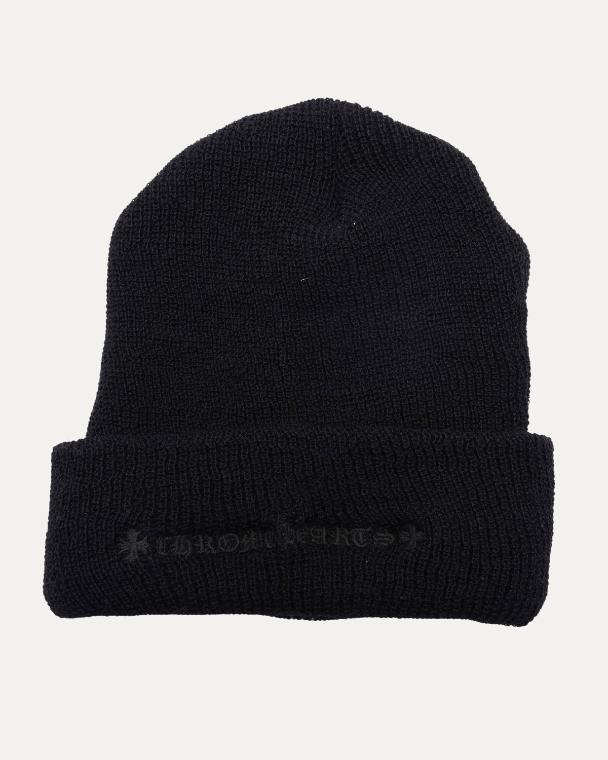 Tonal Plus Cross Embroidered Wool Beanie