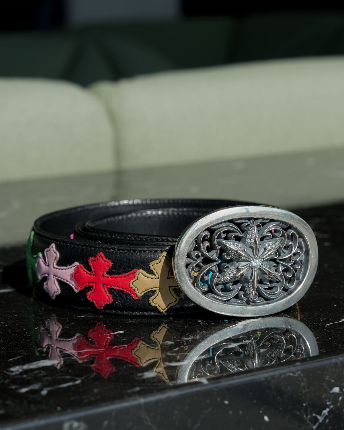Diamond Oval Star Belt Buckle