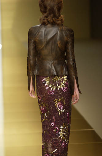 FW 2002 Beaded Skirt and Silk Shirt Set