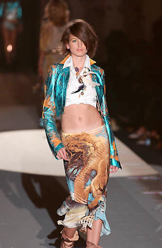 SS 2002 Silk Lion Dress with Beaded Choker Neck – Justin Reed
