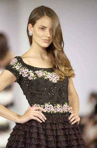 SS 2001 Beaded Ruffled Gown