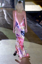 SS 2001 Runway Elizabeth Taylor Print Backless Gown