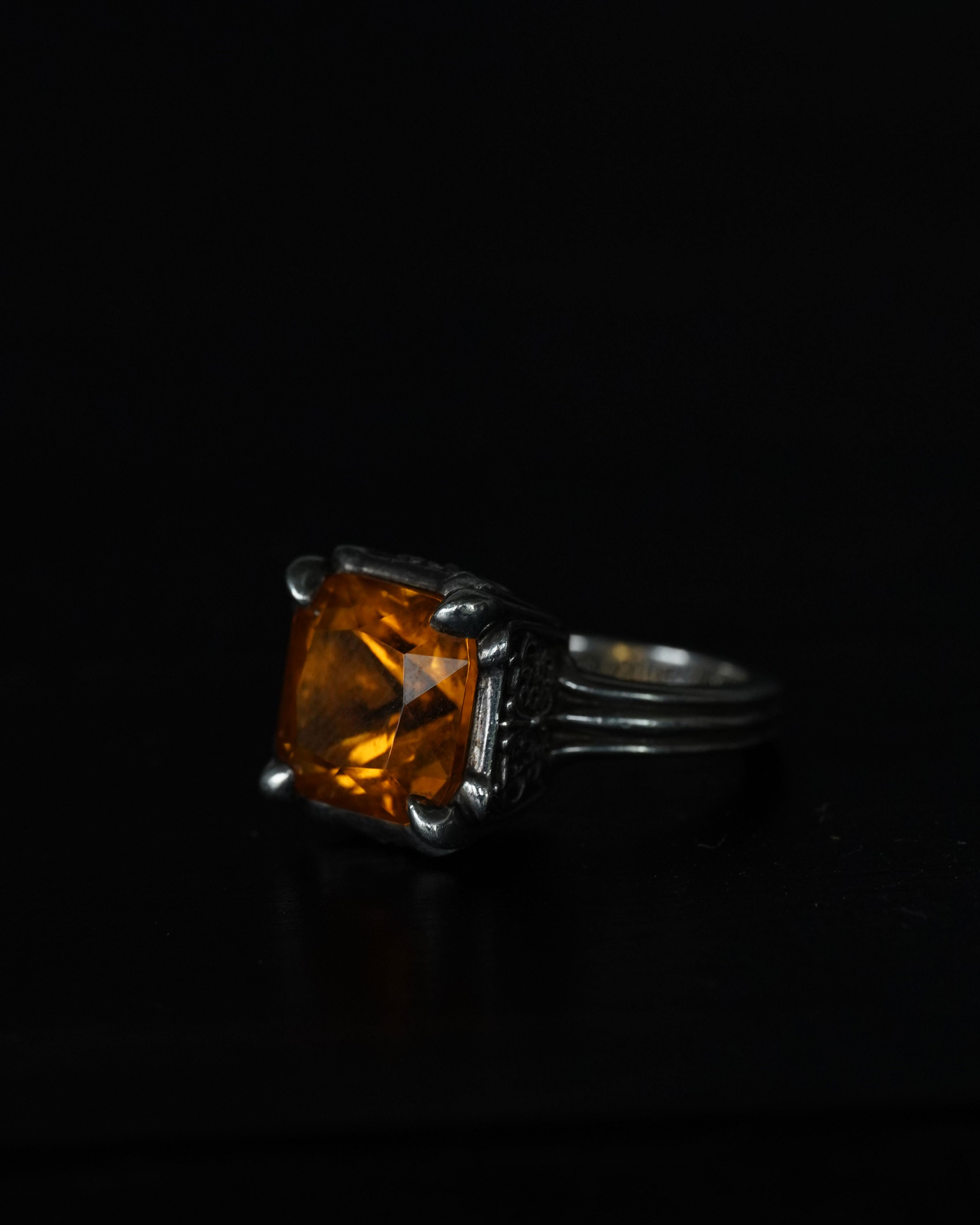 Butterfly Cross Citrine Cocktail Ring