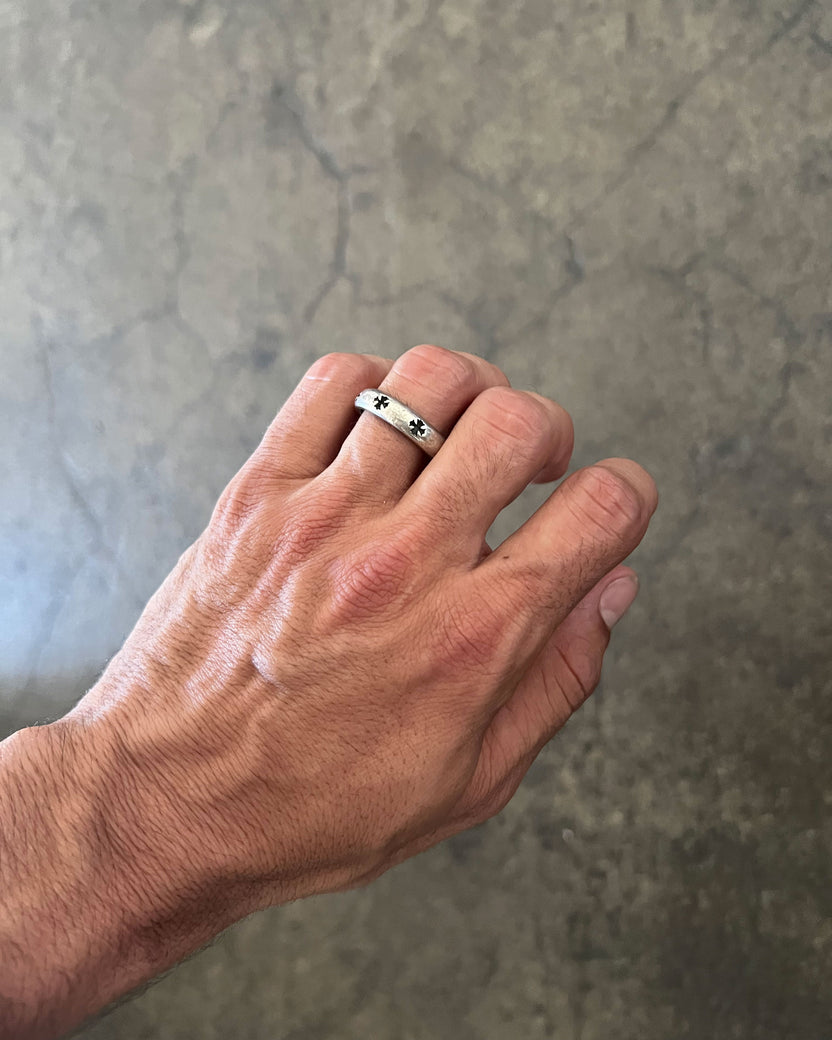 Silver Plus Cross Band Ring